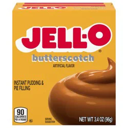 Jell-O Butterscotch Instant Pudding & Pie Filling Mix, 3.4 oz Box
