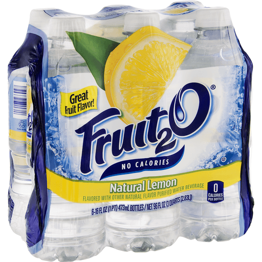 slide 4 of 13, Fruit2O Lemon Purified Water Beverage, 6 ct; 16 fl oz