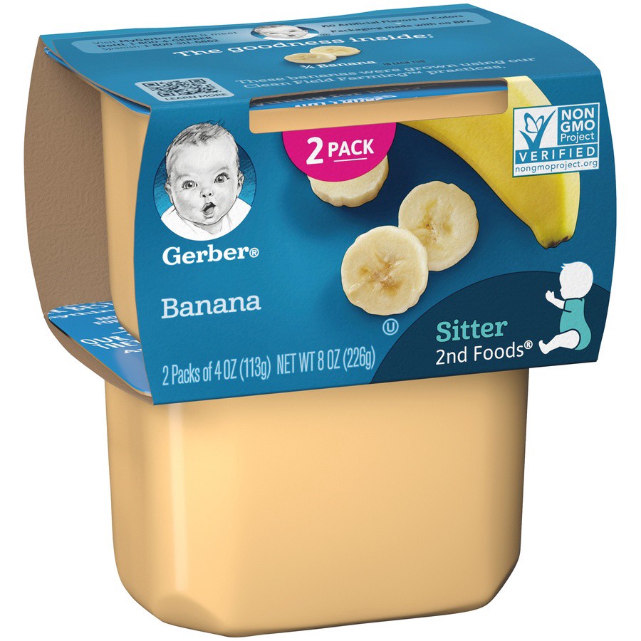 slide 2 of 6, Gerber 2nd Foods Natural for Baby Baby Food, Banana Tubs, 2 ct; 8 oz