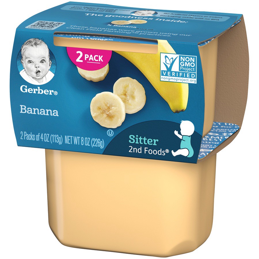 slide 3 of 6, Gerber 2nd Foods Natural for Baby Baby Food, Banana Tubs, 2 ct; 8 oz