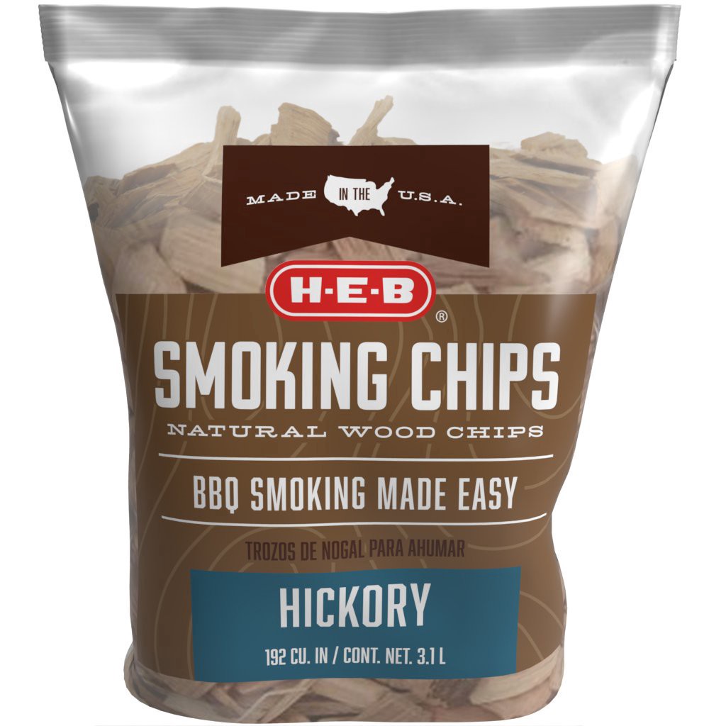 slide 1 of 1, H-E-B Natural Hickory Wood Smoking Chips, 192 cu. in.