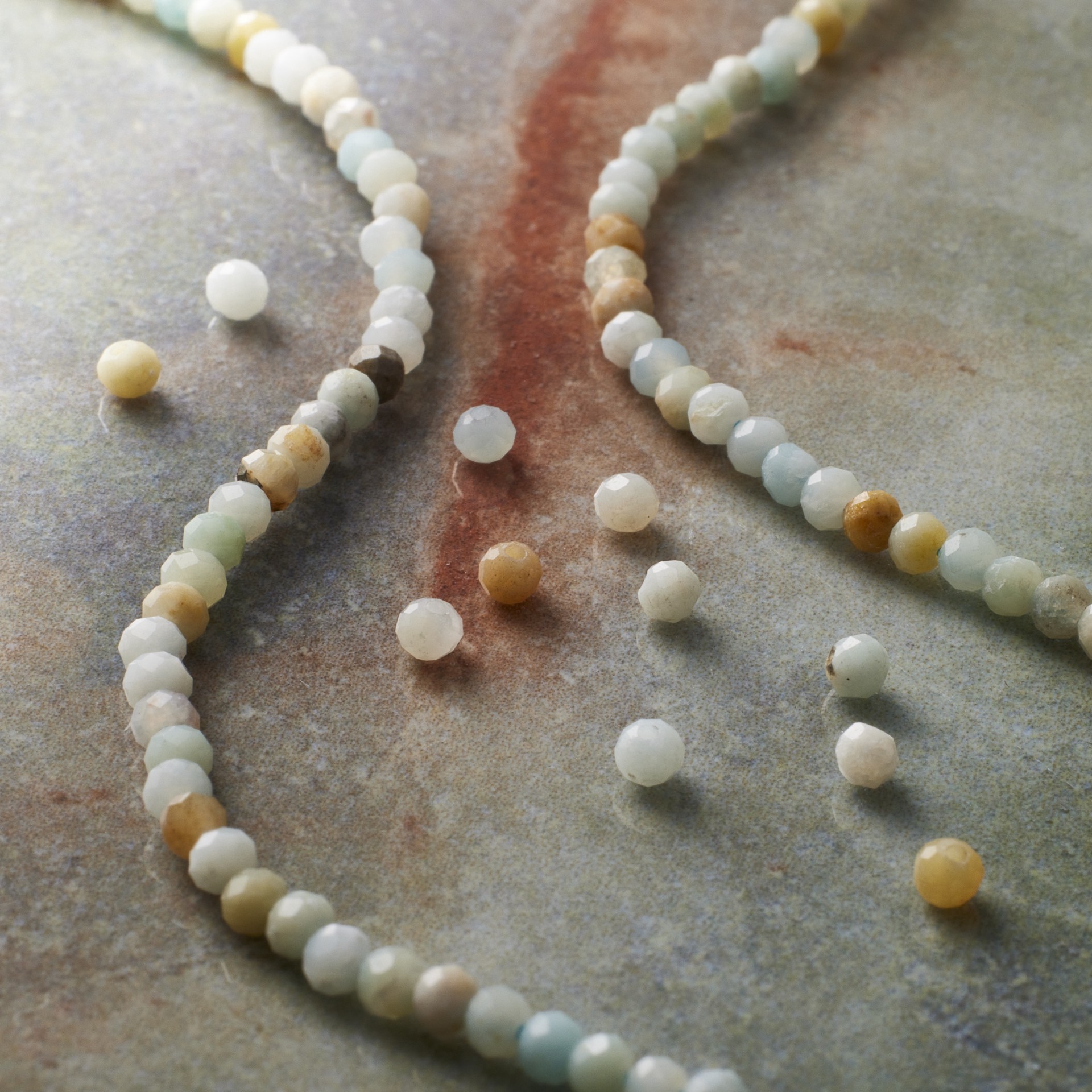 slide 2 of 3, Faceted Amaonzite Round Beads, 2mm By Bead Landing, 2mm