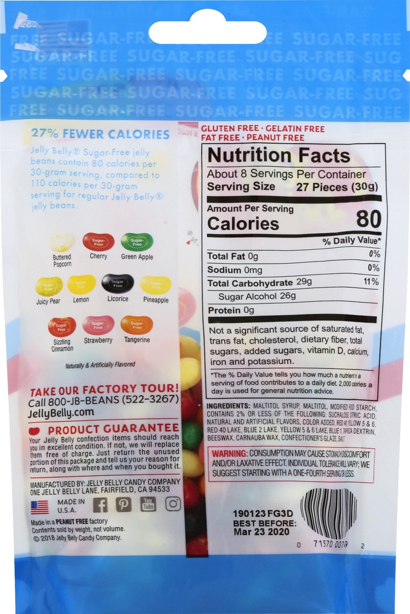slide 6 of 7, Jelly Belly Sugar-Free Jelly Beans, 8.25 oz Pouch Bag, 8.25 oz