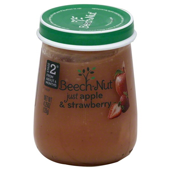 slide 1 of 1, Beech-Nut Baby Food Stage 2 Just Apple Strawberry, 1 ct