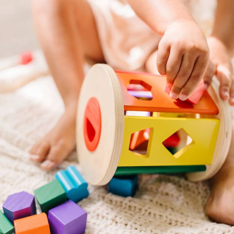 slide 6 of 9, Melissa & Doug Match And Roll Shape Sorter - Classic Wooden Toy, 1 ct