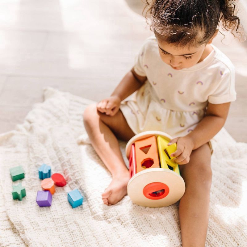 slide 7 of 9, Melissa & Doug Match And Roll Shape Sorter - Classic Wooden Toy, 1 ct