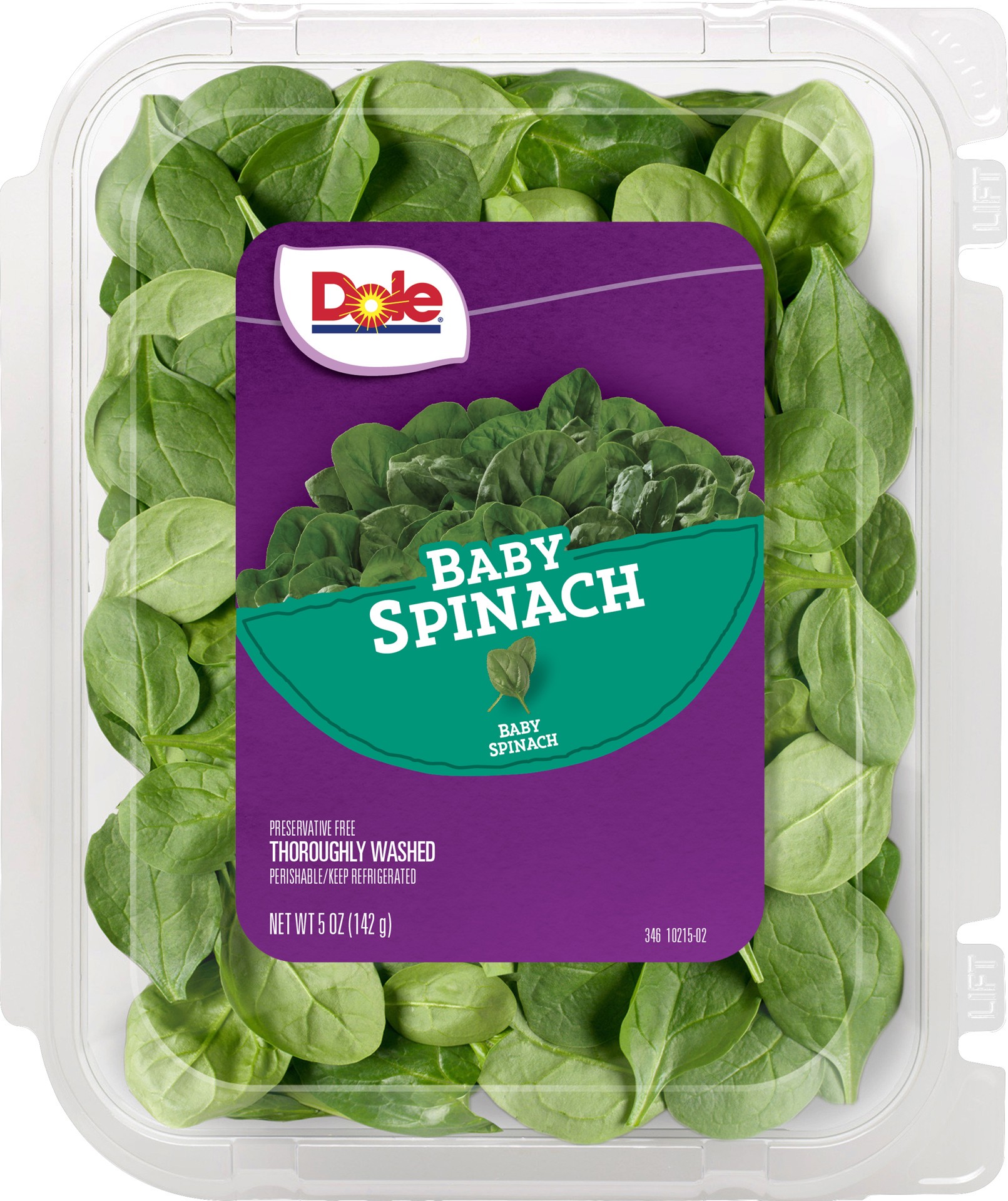 slide 1 of 1, Dole Baby Spinach Clamshell, 5 oz