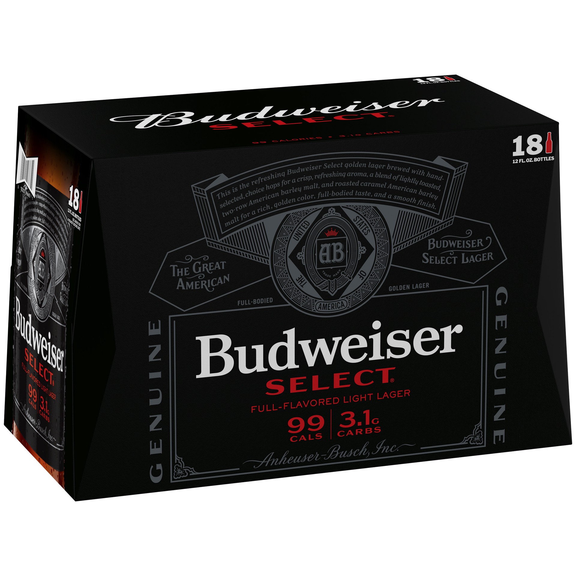 slide 1 of 8, Budweiser Select Light Beer, 18 Pack 12 fl. oz. Bottles, 4.3% ABV, 18 ct; 12 fl oz