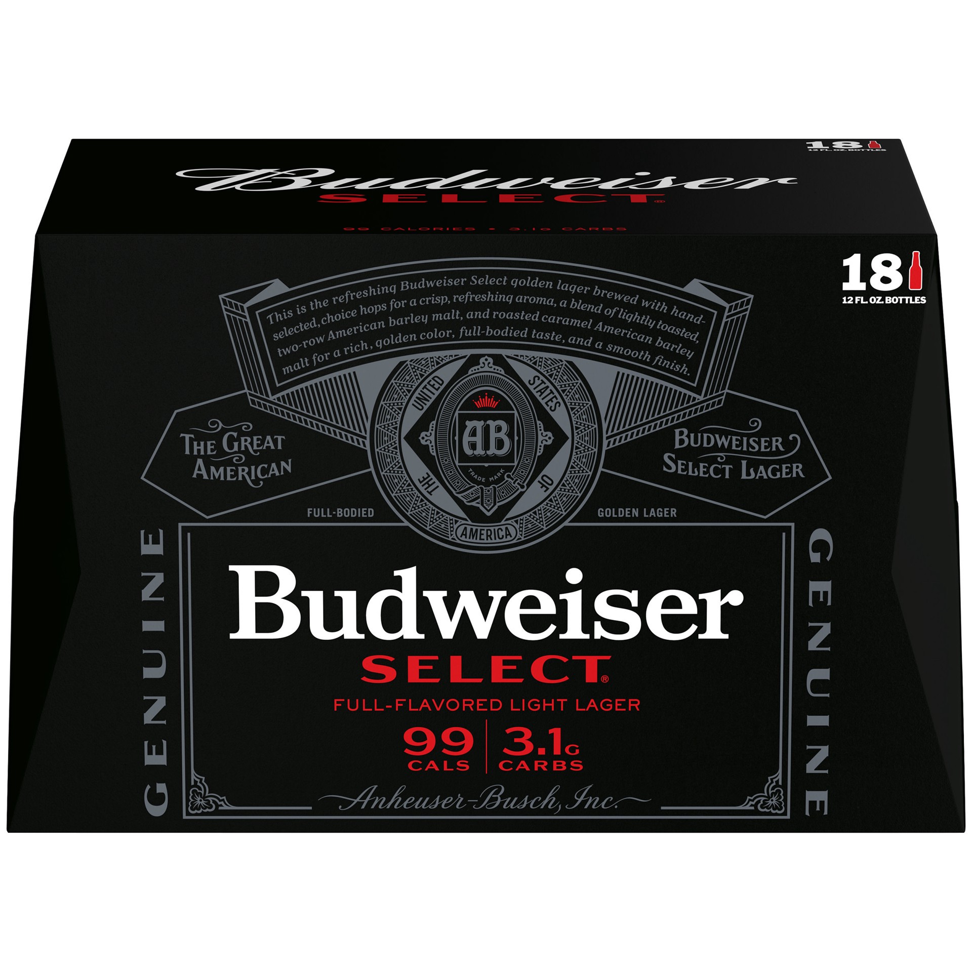 slide 1 of 8, Budweiser Select Light Beer, 18 Pack 12 fl. oz. Bottles, 4.3% ABV, 18 ct; 12 fl oz