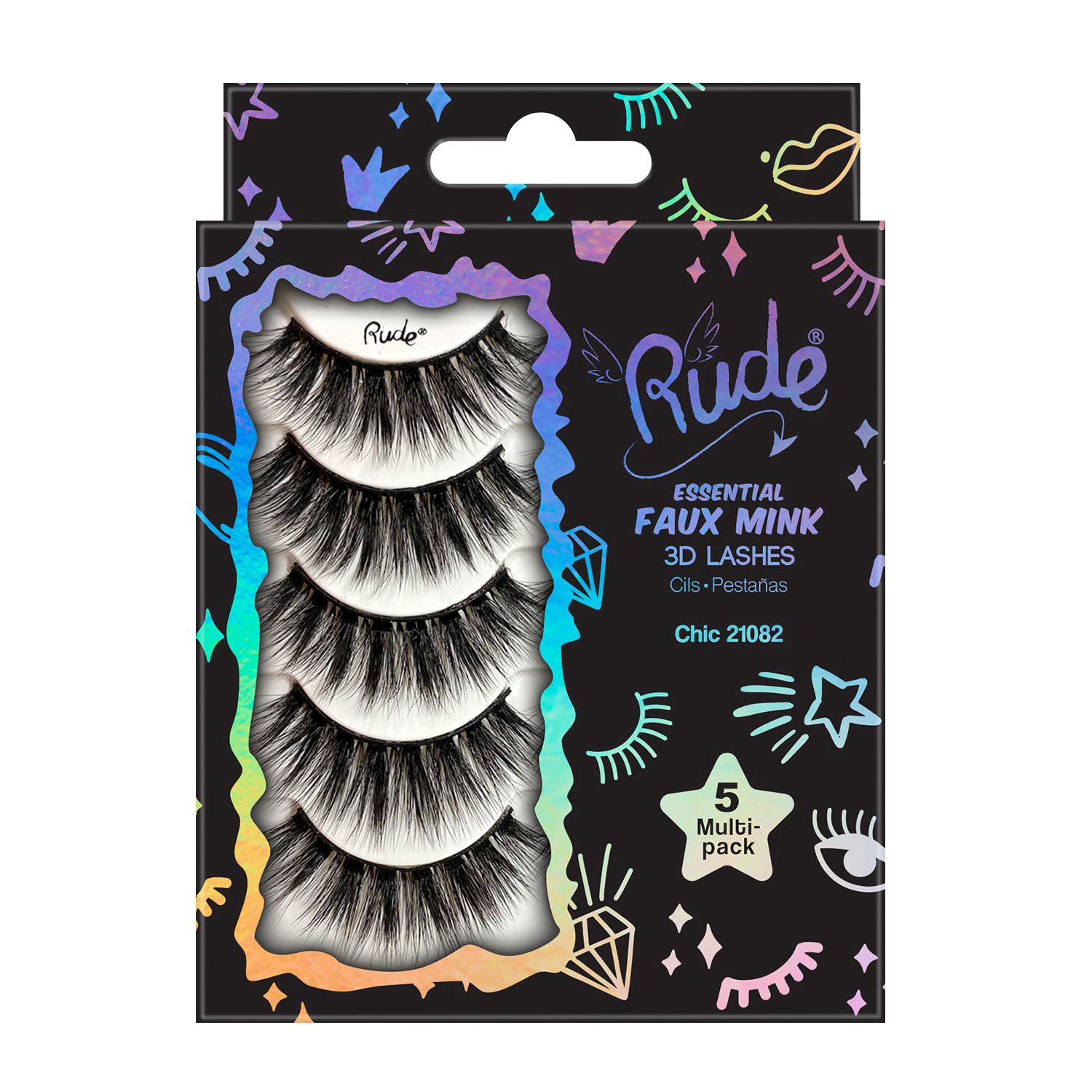 slide 1 of 1, Rude Cosmetics Faux Mink 3D Lashes - Chic, 1 ct