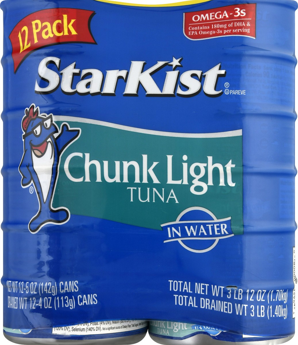 slide 1 of 10, StarKist Chunk Light Tuna in Water 12-5 oz, 12 ct