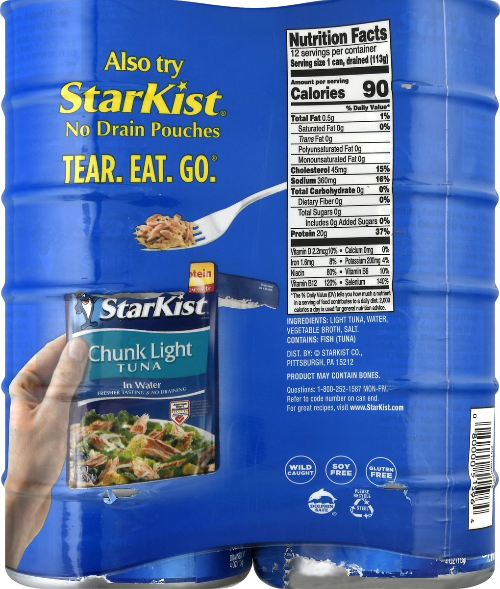 slide 2 of 10, StarKist Chunk Light Tuna in Water 12-5 oz, 12 ct