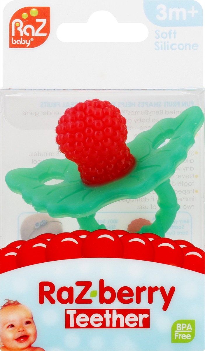 slide 6 of 9, RaZbaby Soft Silicone Raz-Berry Teether 1 ea, 1 ct