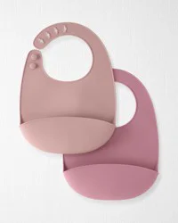 Littleplanet Skip Hop 2-Pack Silicone Bibs Mauve