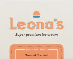 Leona's Super Premium Toasted Coconut Ice Cream 16 oz
