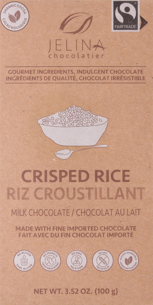 slide 3 of 14, Jelina Chocolatier Crisped Rice Milk Chocolate 3.52 oz, 3.35 oz