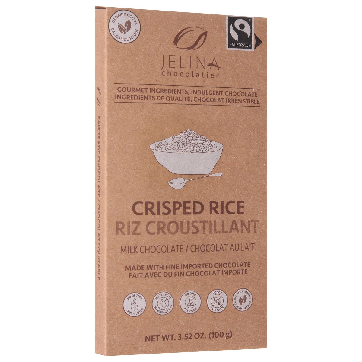slide 6 of 14, Jelina Chocolatier Crisped Rice Milk Chocolate 3.52 oz, 3.35 oz
