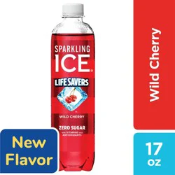 Sparkling Ice Life Savers Zero Sugar Wild Cherry Sparkling Water Bottle