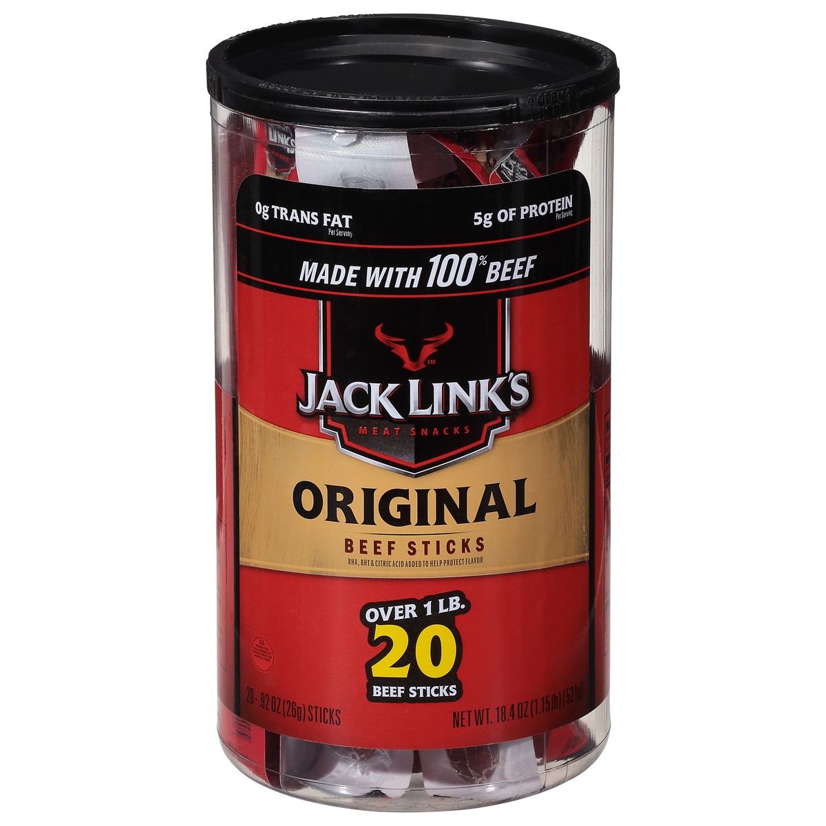 slide 1 of 9, Jack Link's Original Beef Sticks 20 - 0.92 oz Each, 18.4 oz