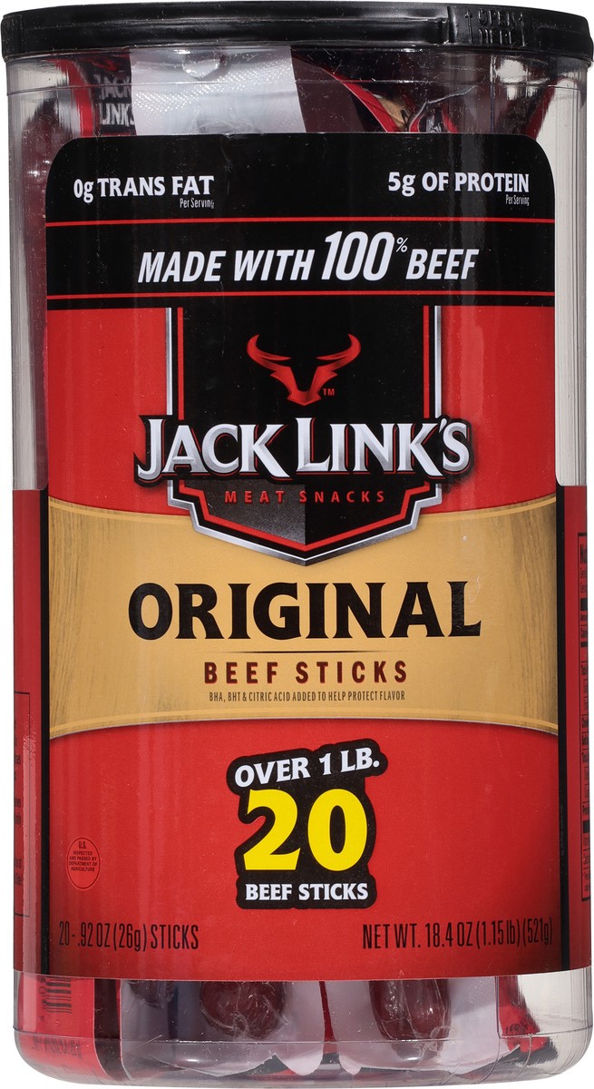 slide 6 of 9, Jack Link's Original Beef Sticks 20 - 0.92 oz Each, 18.4 oz