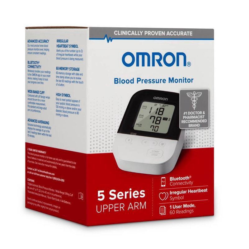 slide 3 of 4, Omron 5 Series Upper Arm Blood Pressure Monitor 1 ea, 1 ct