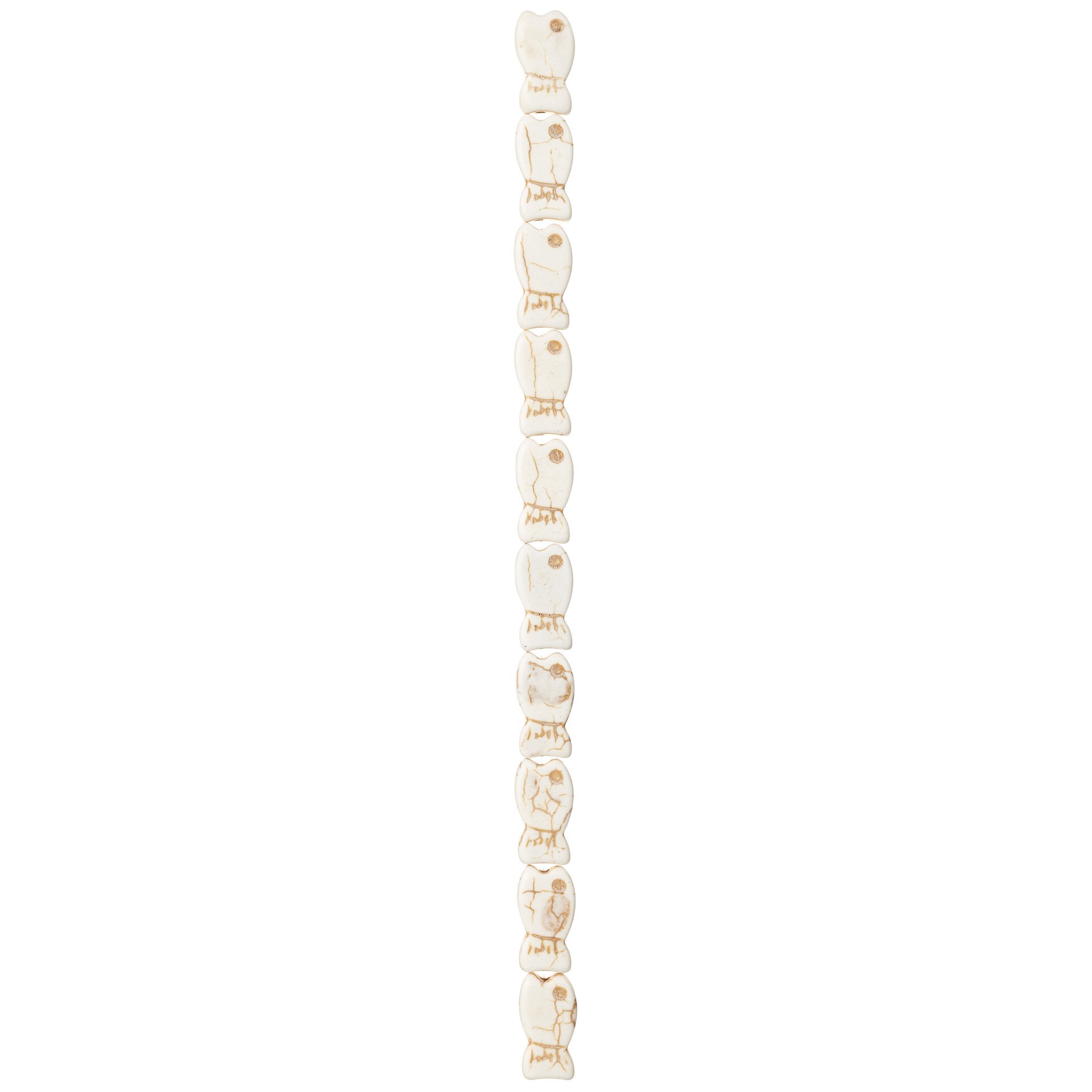 slide 3 of 3, White Howlite Fish Beads By Bead Landing, 20mm, 20 mm