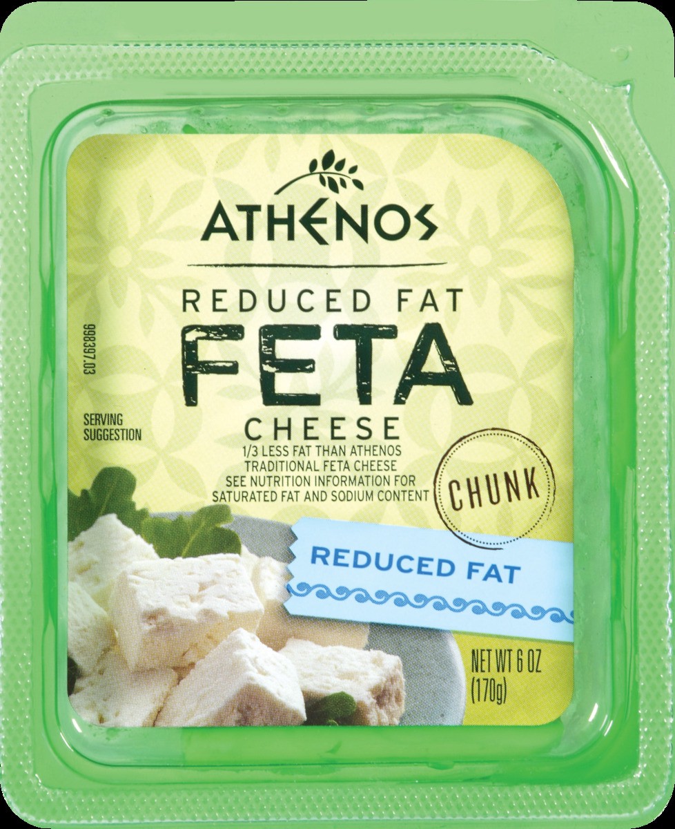 slide 2 of 6, Athenos Traditional Feta Cheese Chunk with Reduced Fat, 6 oz Tub, 6 oz