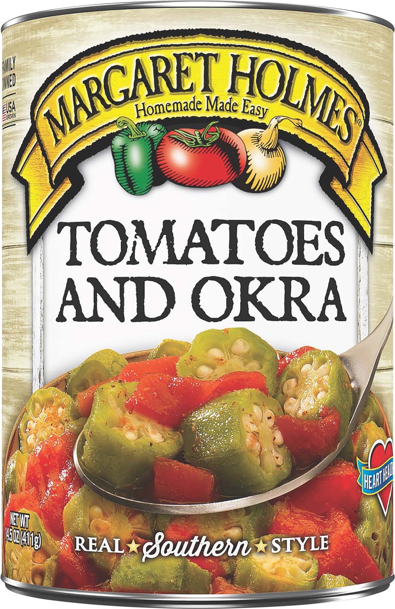 slide 5 of 5, Margaret Holmes Tomatoes & Okra, 14.5 oz