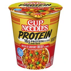 Cup Noodles Protein Rich & Savory Beef Flavor Ramen Noodle Soup 2.54 oz