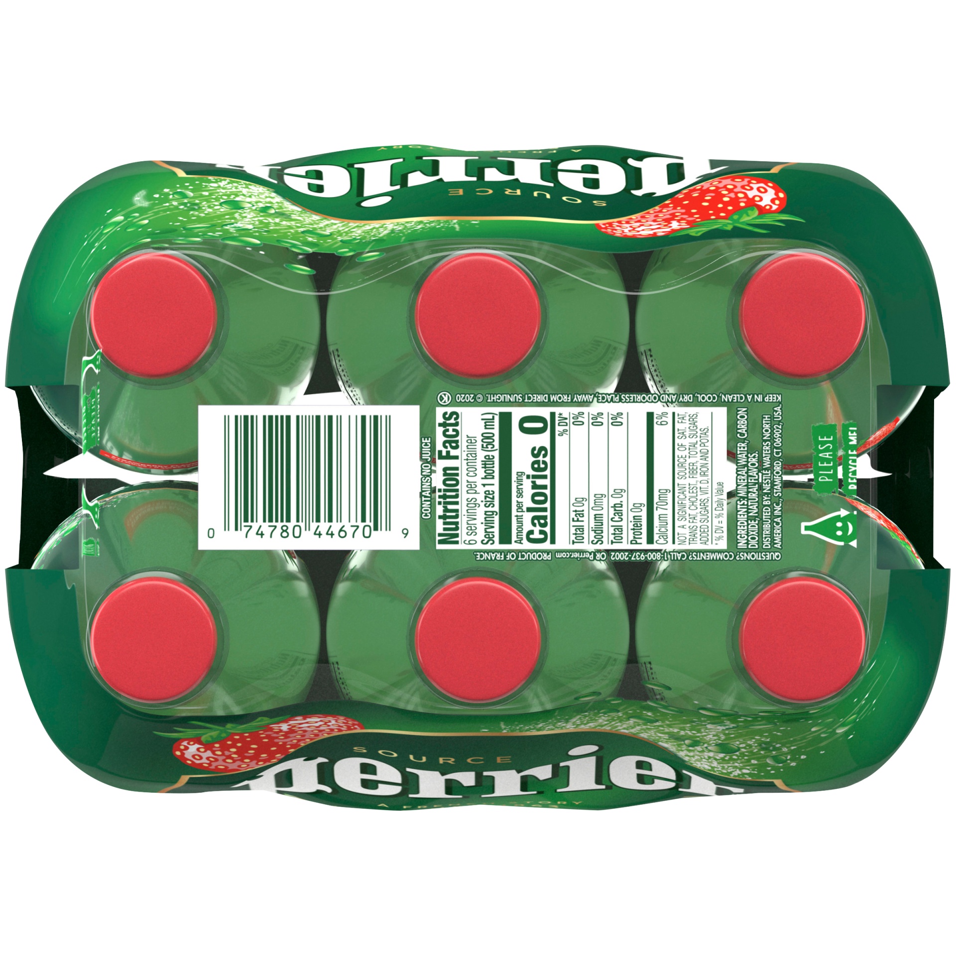 slide 6 of 9, Perrier Strawberry Flavored Carbonated Mineral Water Plastic, 6 ct; 16.9 fl oz