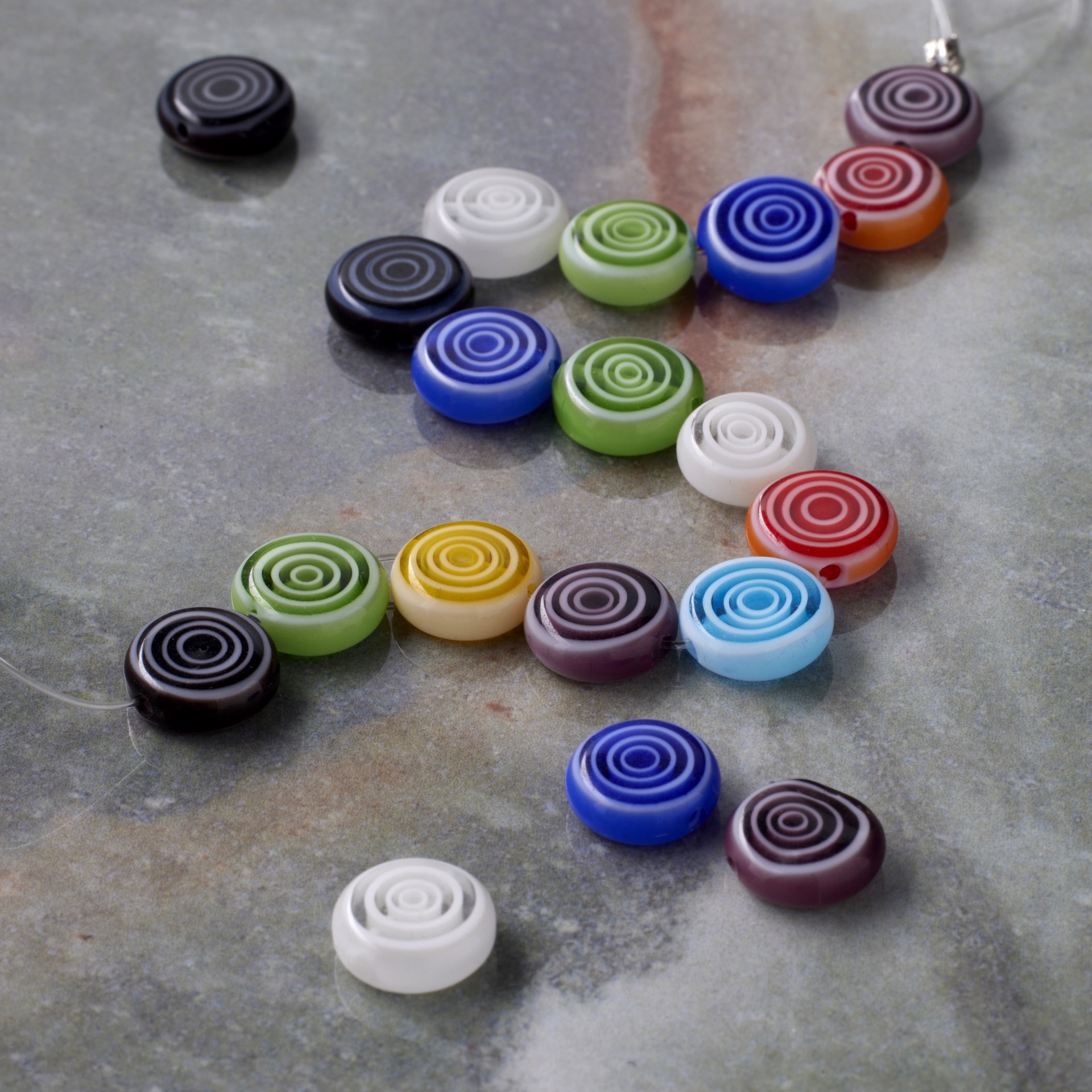 slide 2 of 3, Mix Lampwork Glass Coin Beads By Bead Landing, 9mm-11mm