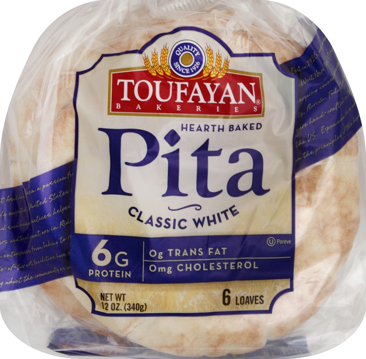 slide 4 of 5, Toufayan White Pita Bread, 12 oz