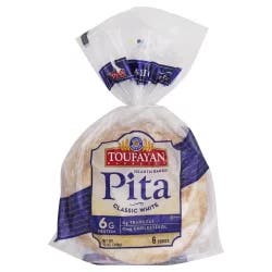Toufayan Bakeries Hearth Baked Classic White Pita 6 ea