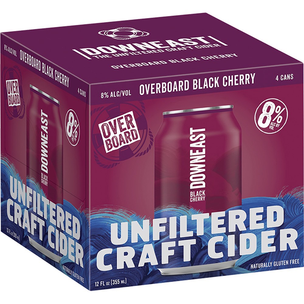 slide 1 of 1, Downeast Overboard Black Cherry, 4 ct; 12 oz