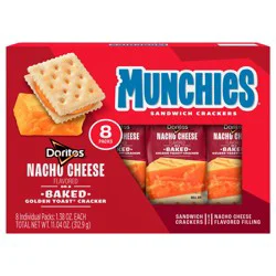 Munchies Sandwich Crackers Doritos Nacho Cheese Flavored 1.38 Oz, 8 Count