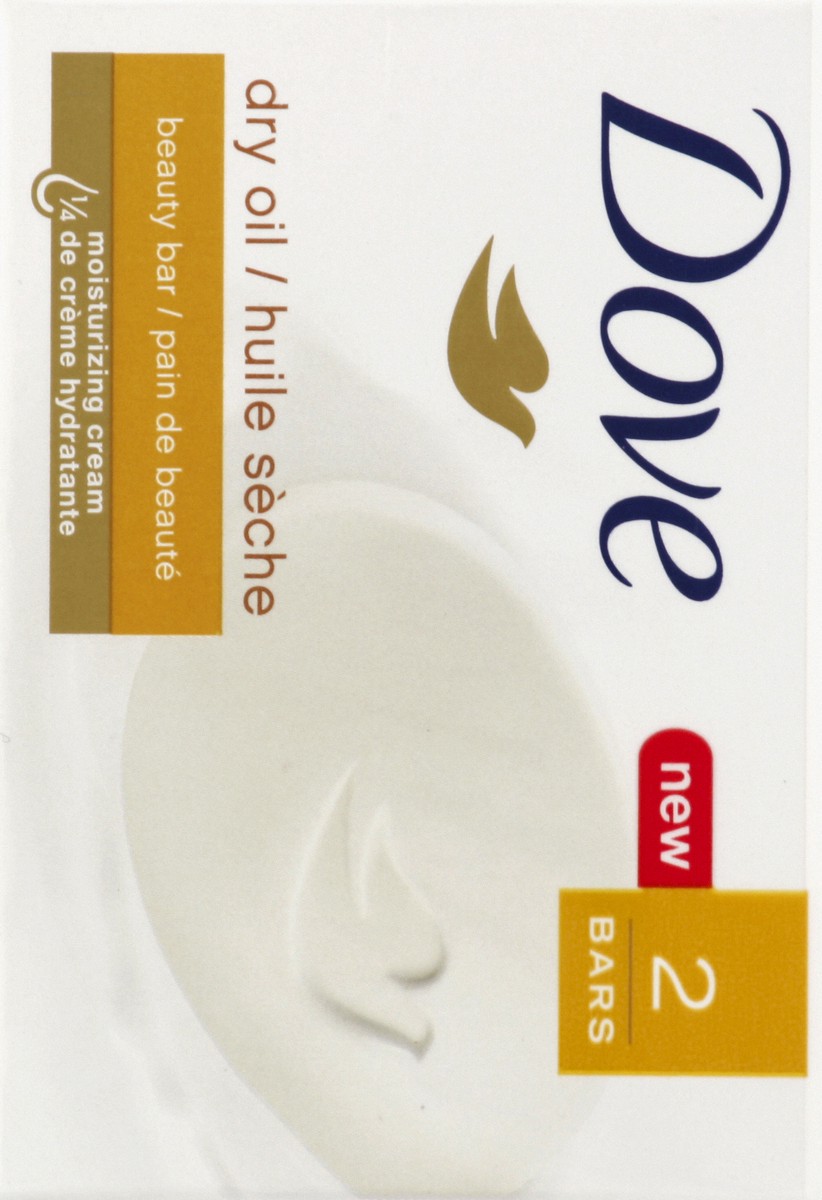 slide 3 of 6, Dove Dry Oil Beauty Bar with Argan Oil, 2 ct; 4 oz