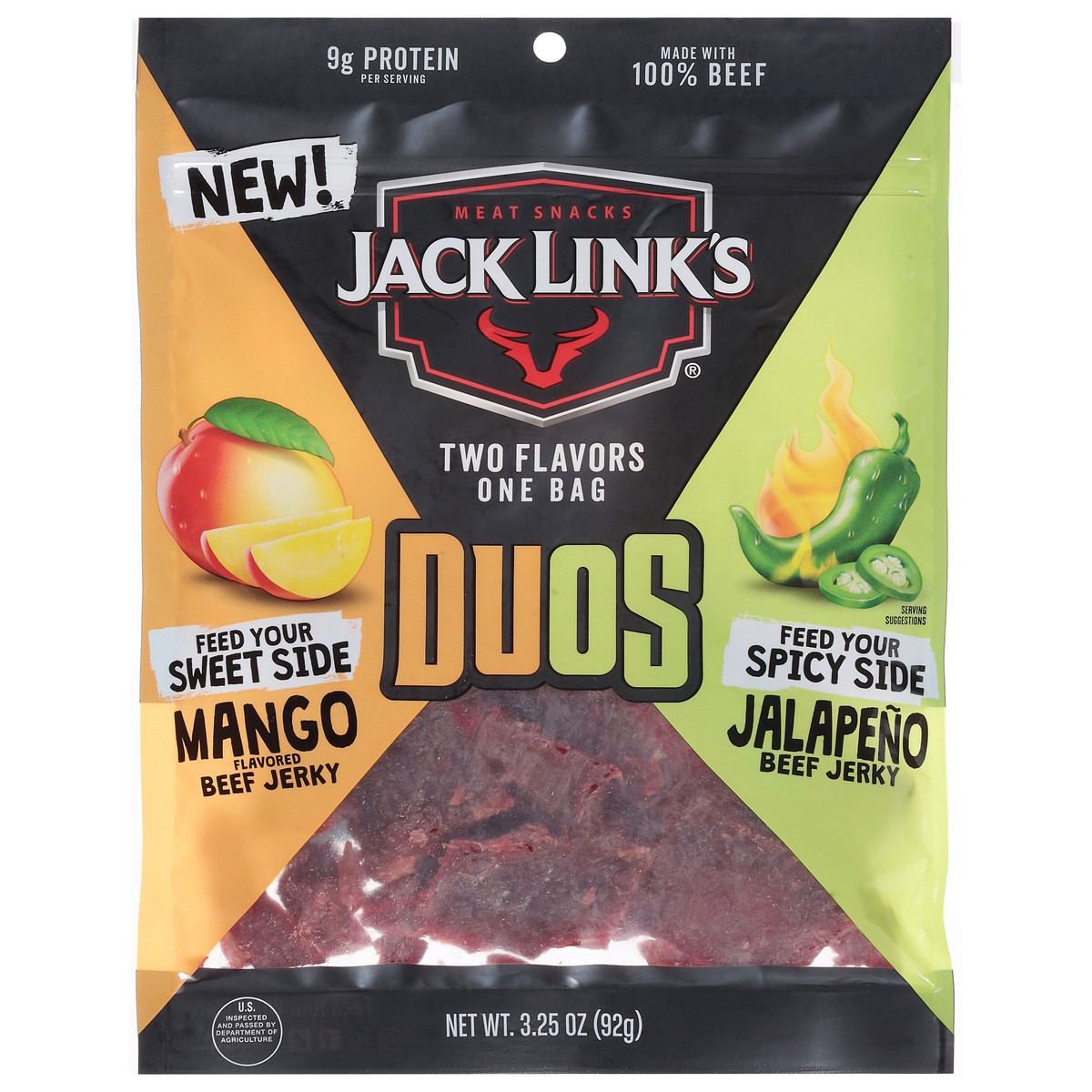 slide 1 of 15, Jack Link's Duos Mango/Jalapeno Beef Jerky 3.25 oz, 3.25 oz
