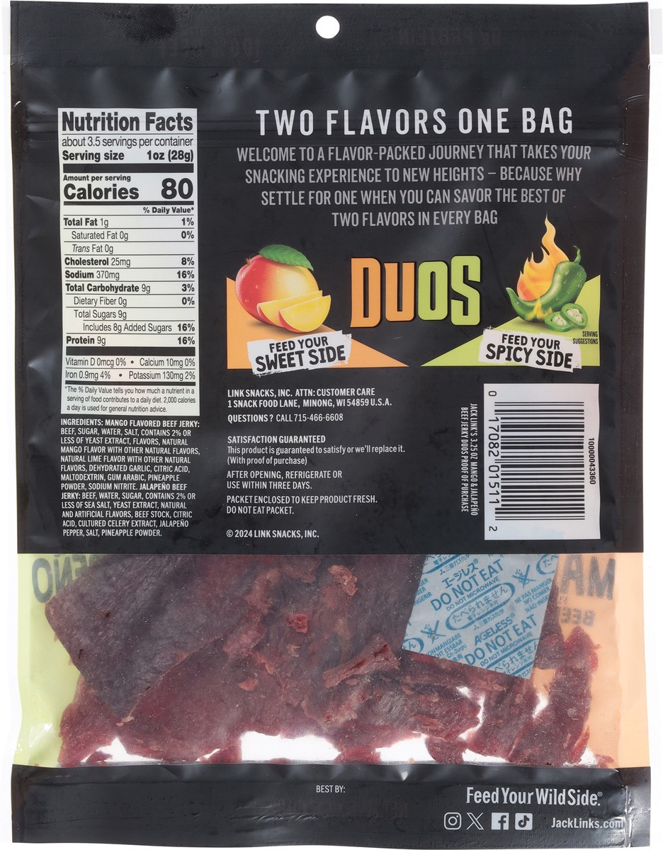 slide 11 of 15, Jack Link's Duos Mango/Jalapeno Beef Jerky 3.25 oz, 3.25 oz