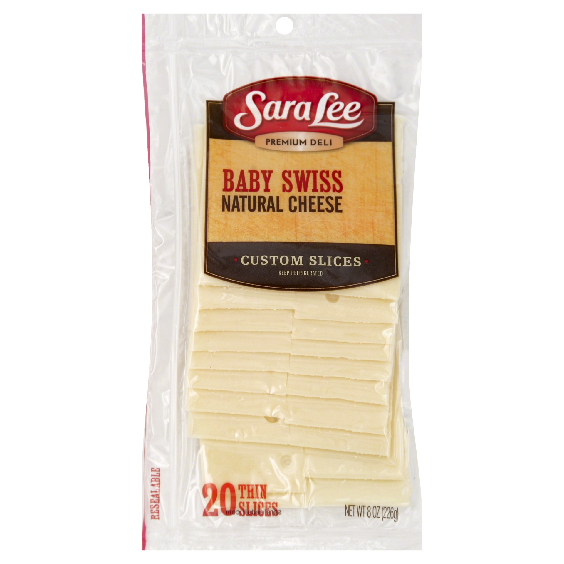 slide 1 of 3, Sara Lee Sliced Baby Swiss Cheese, 8 oz