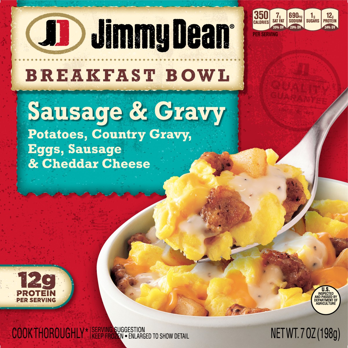slide 3 of 9, Jimmy Dean Sausage & Gravy Breakfast Bowl, 7 oz
