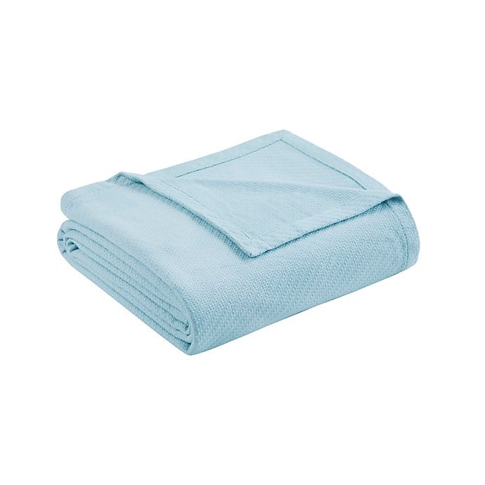 slide 1 of 6, Madison Park Liquid Cotton Full/Queen Blanket - Light Blue, 1 ct