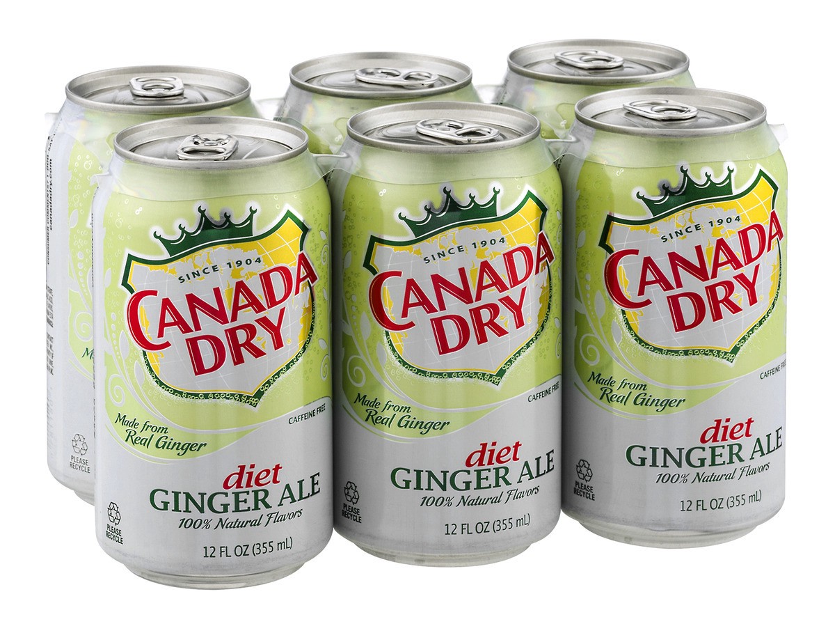 slide 2 of 9, Canada Dry Zero Sugar Ginger Ale Soda, 12 fl oz cans, 6 pack, 6 ct; 12 fl oz