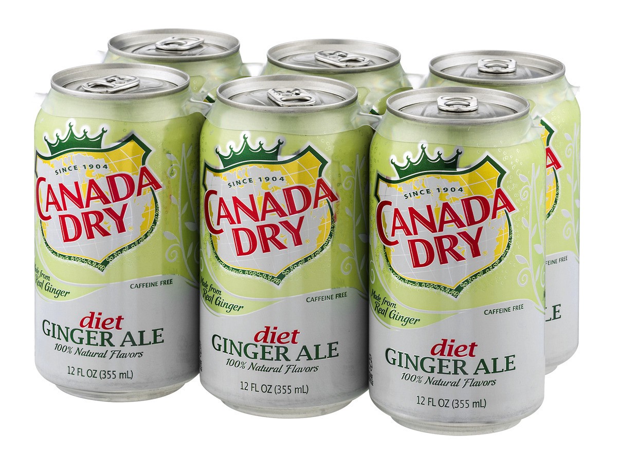 slide 4 of 9, Canada Dry Zero Sugar Ginger Ale Soda, 12 fl oz cans, 6 pack, 6 ct; 12 fl oz