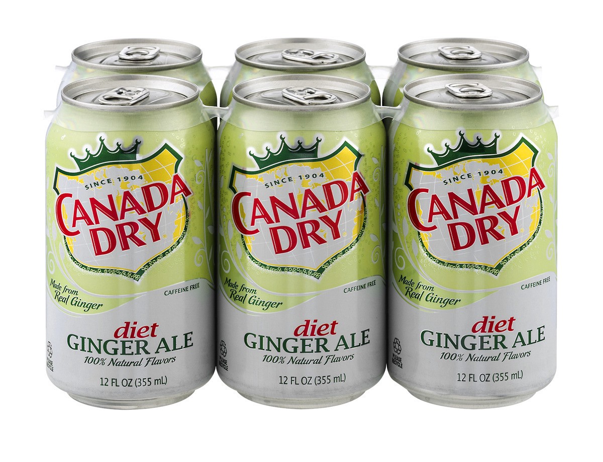 slide 1 of 9, Canada Dry Zero Sugar Ginger Ale Soda, 12 fl oz cans, 6 pack, 6 ct; 12 fl oz