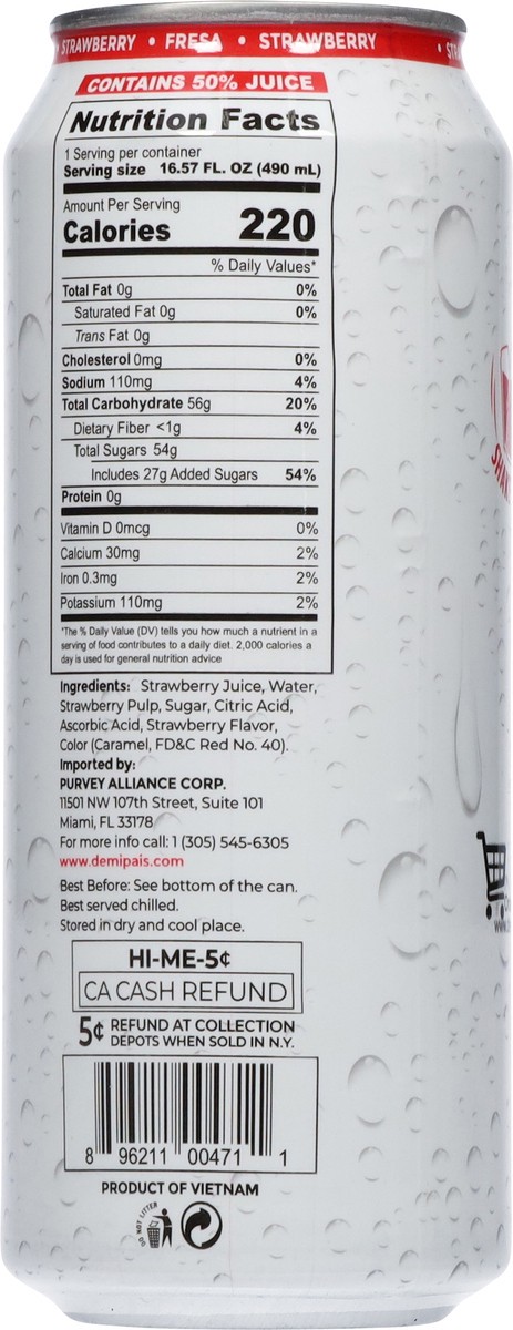 slide 3 of 14, De Mi Pais Strawberry Juice Drink with Pulp - 16.57 fl oz, 16.57 fl oz
