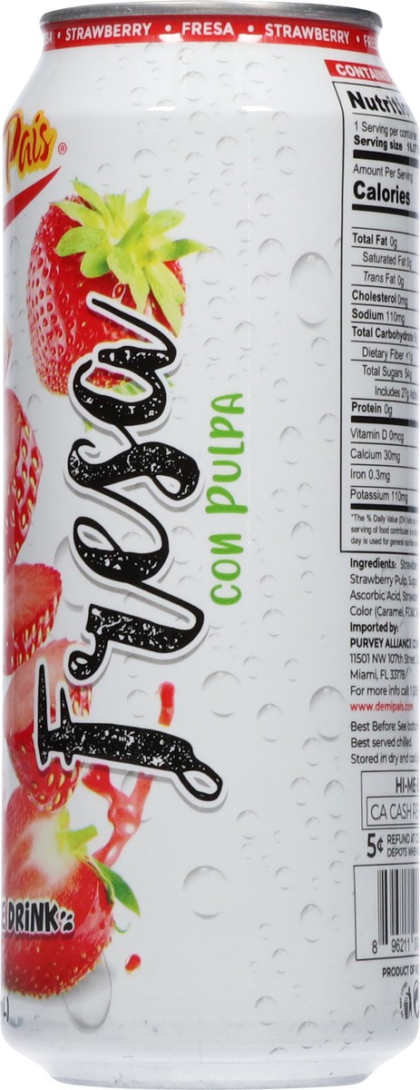 slide 8 of 14, De Mi Pais Strawberry Juice Drink with Pulp - 16.57 fl oz, 16.57 fl oz