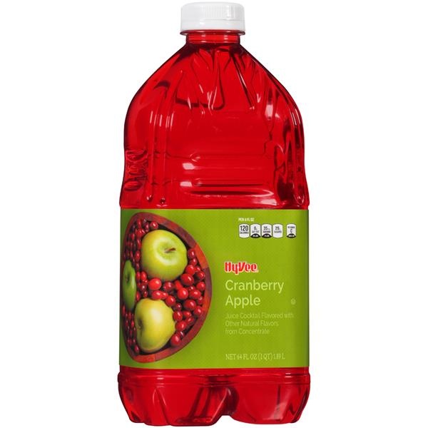 slide 1 of 1, Hy-vee Cranberry Apple Juice Cocktail Flavored With Other Natural Flavors From Concentrate - 64 fl oz, 64 fl oz