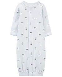 Carter's Baby Preemie Sailboat Sleeper Gown Blue NB