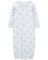 Carter's Baby Preemie Sailboat Sleeper Gown Blue NB