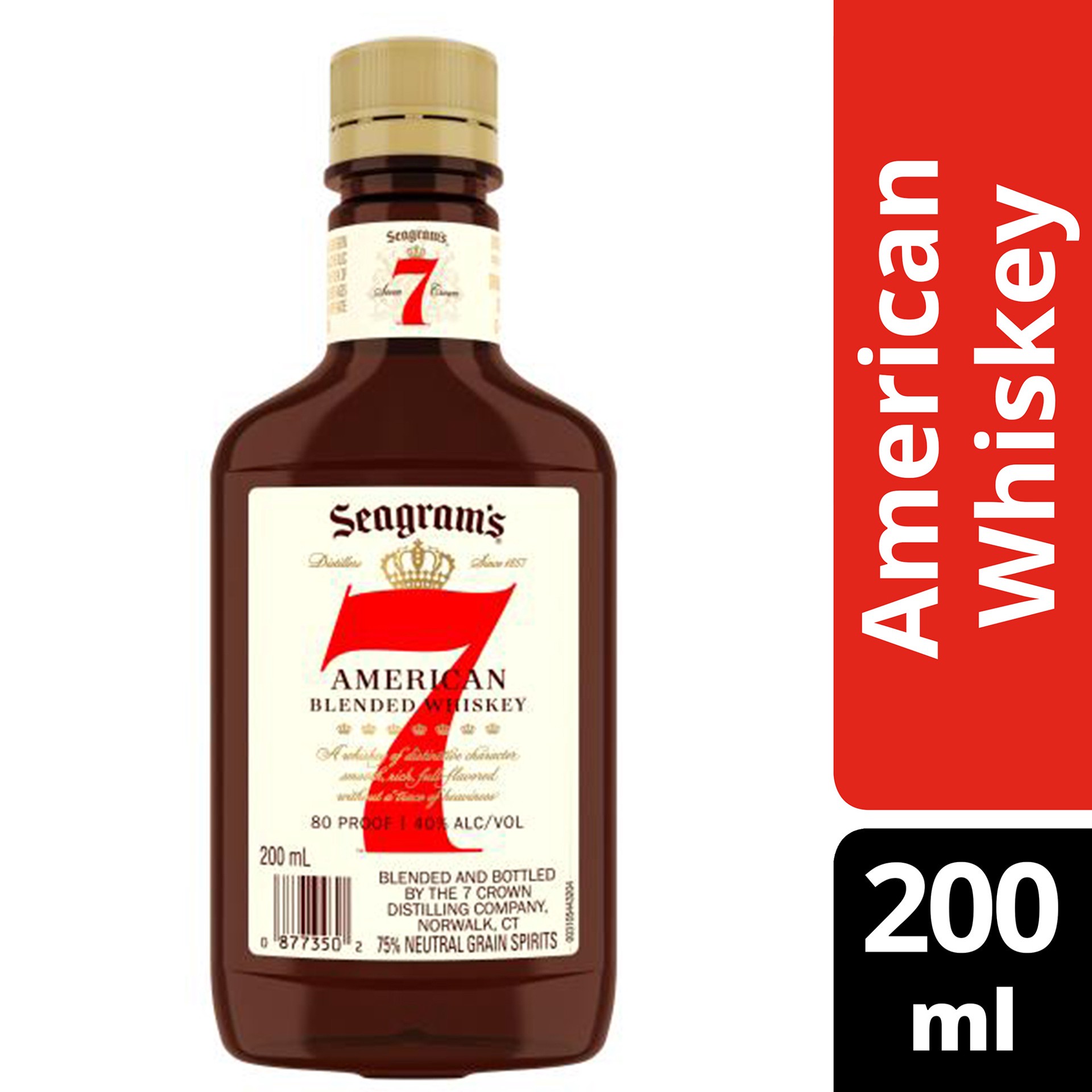 slide 5 of 8, Seagram's Seagrams Whiskey Seven Crown, 200 ml